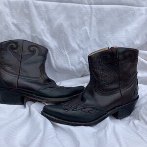 Durango Leather Western Cowboy Ankle Boots Oxblood Red
